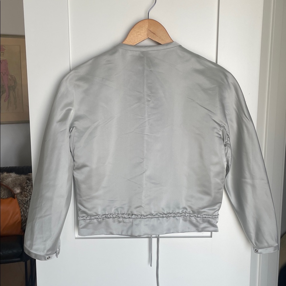 Giorgio Armani | Vintage Cropped Satin Bomber Jacket - Picture 8 of 10